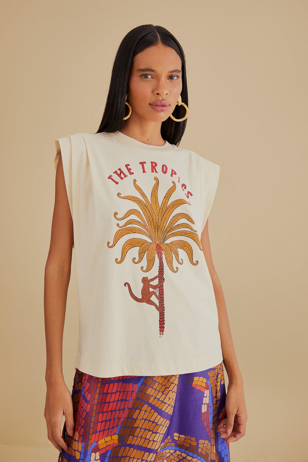 T-shirt plissé en coton biologique The Tropics