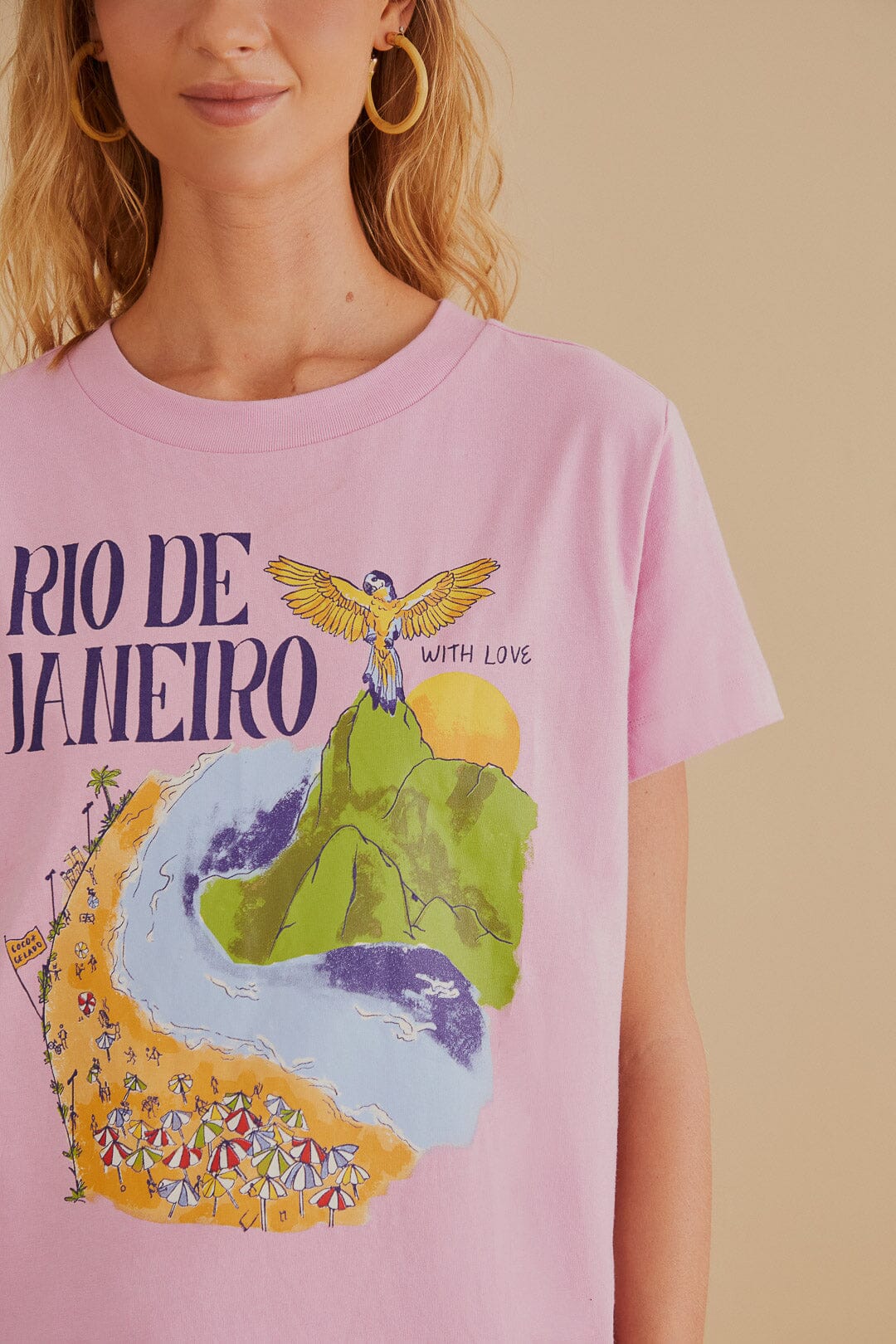 T-shirt ajusté en coton biologique Rio De Janeiro