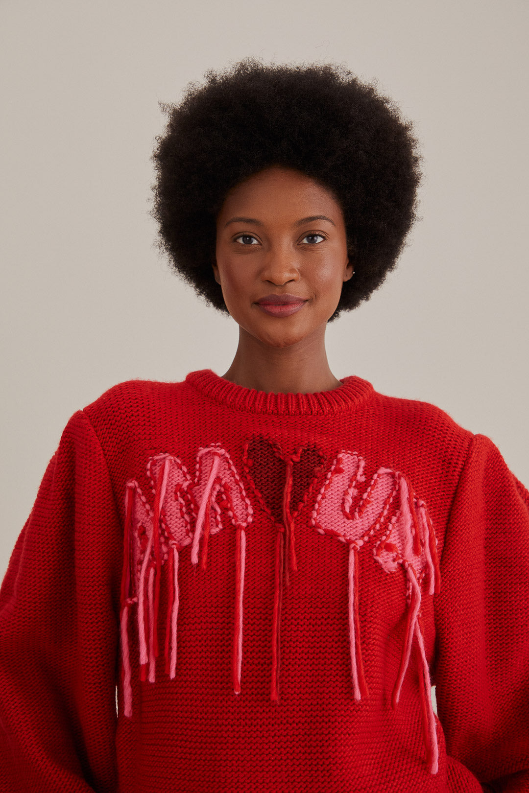 Amour Embroidered Knit Sweater