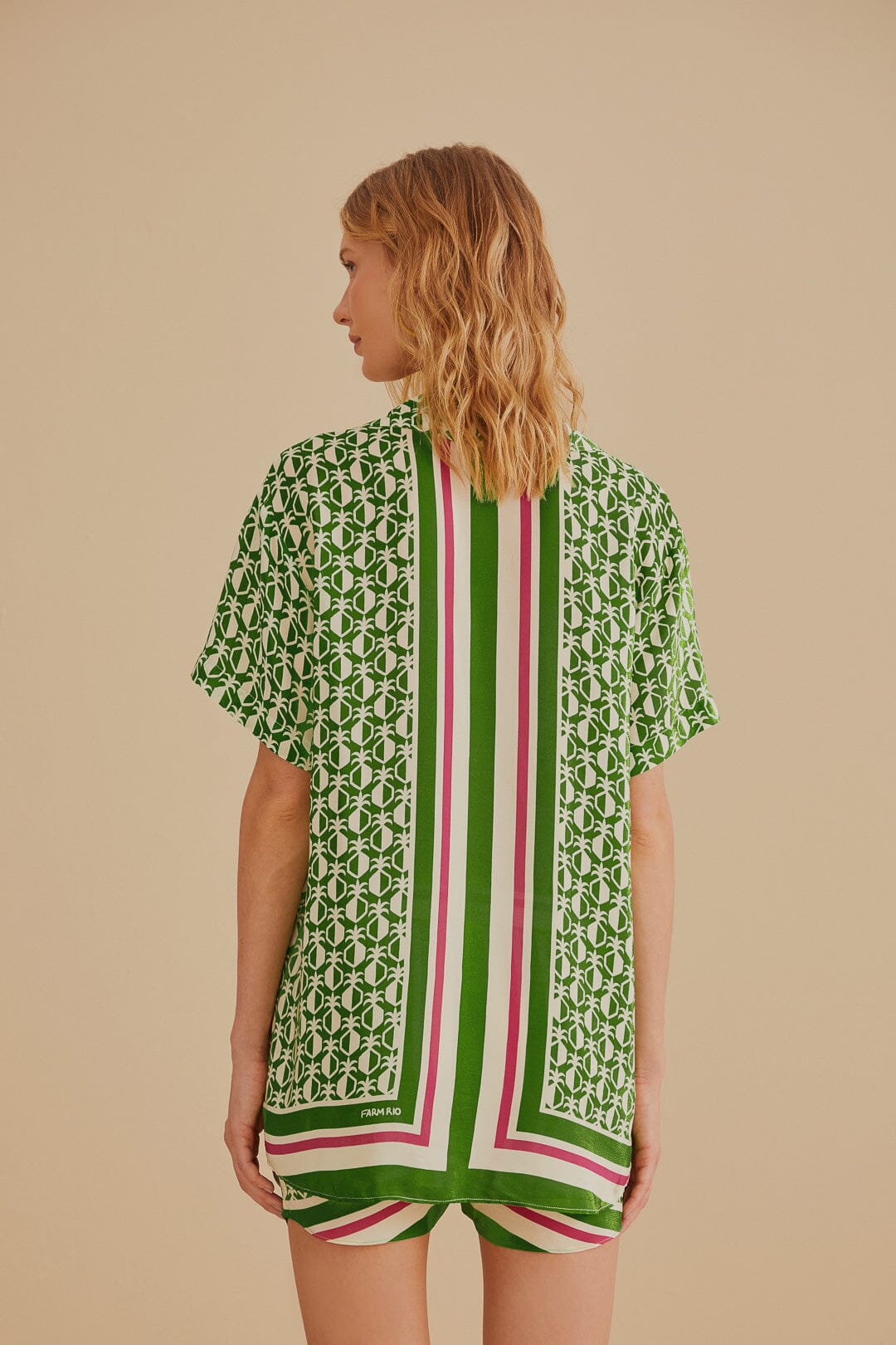 Chemise foulard ananas vert