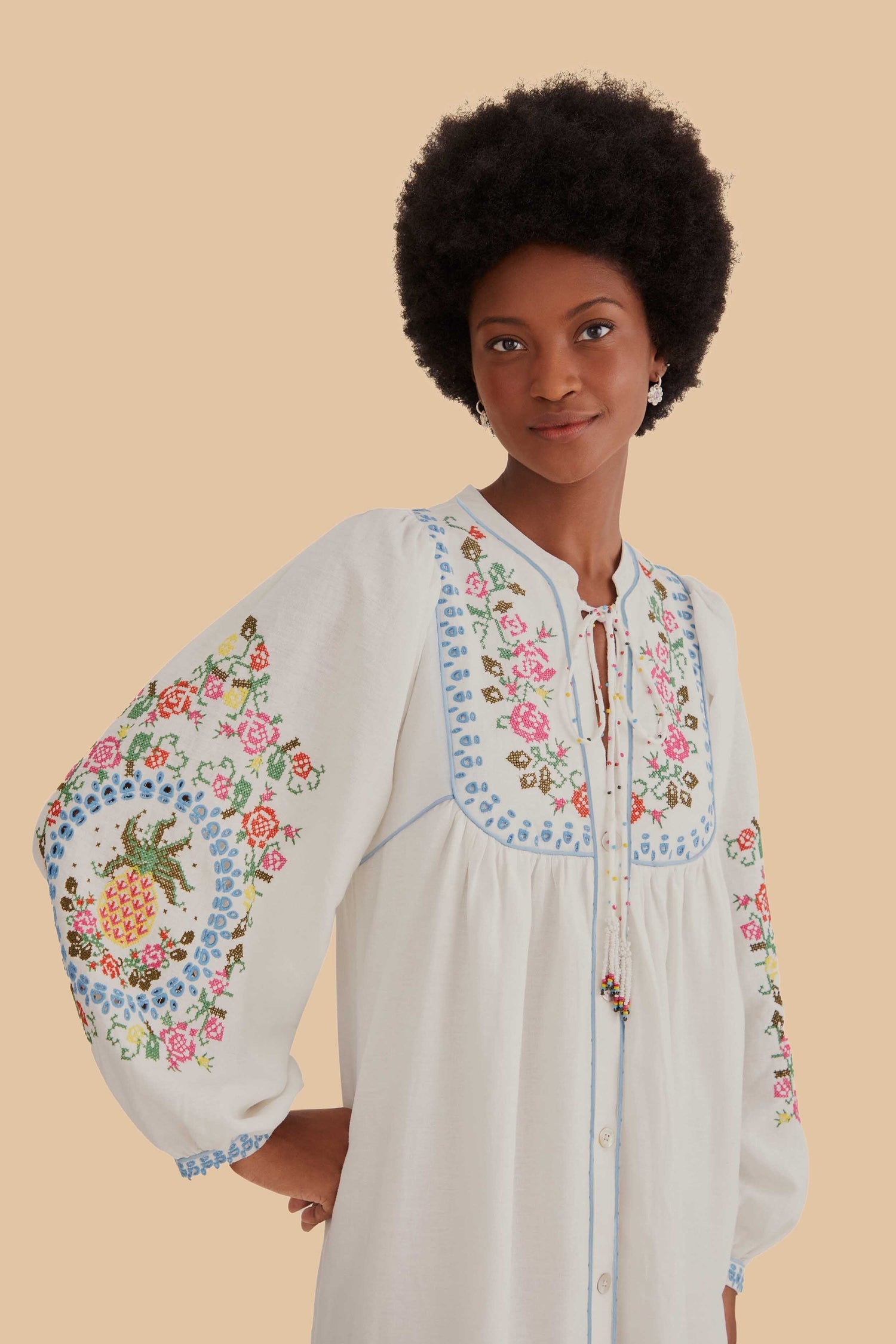 farm rio off white embroidered midi dress Off-White Embroidered Maxi Dress FARM Rio
