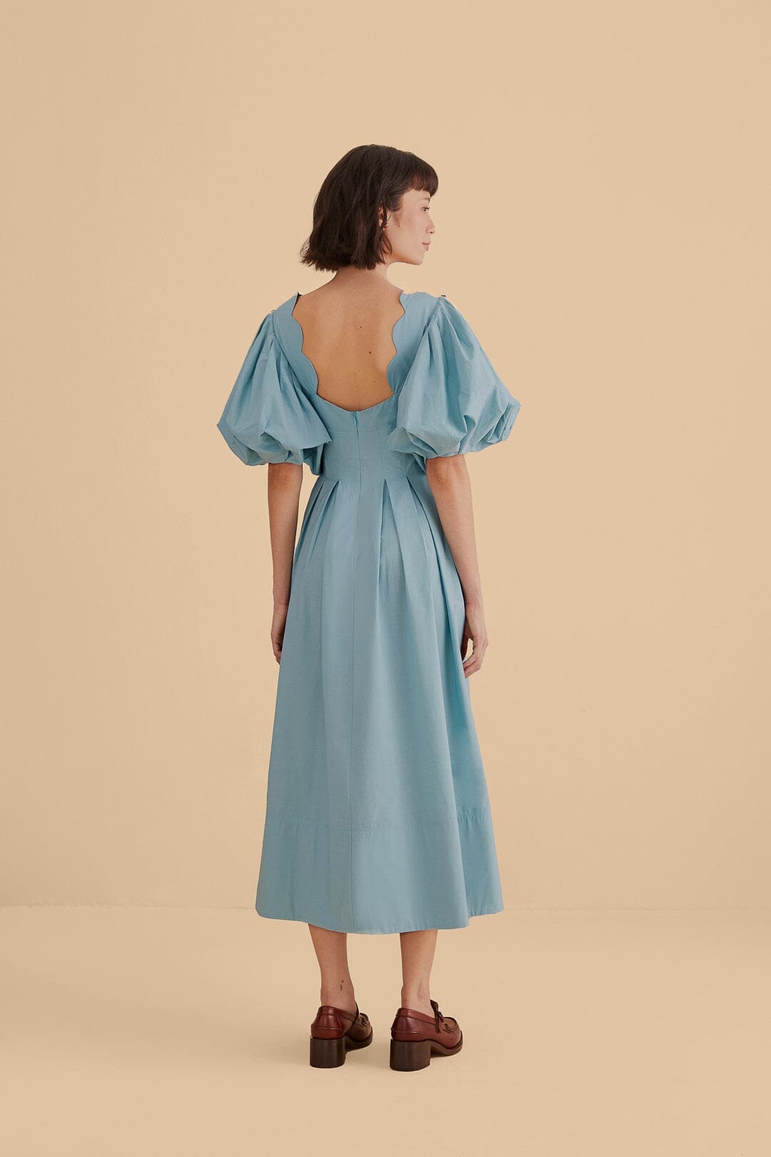 Grey Blue Cut Out Midi Dress FARM Rio Grey Blue Cut Out Midi Dress FARM Rio