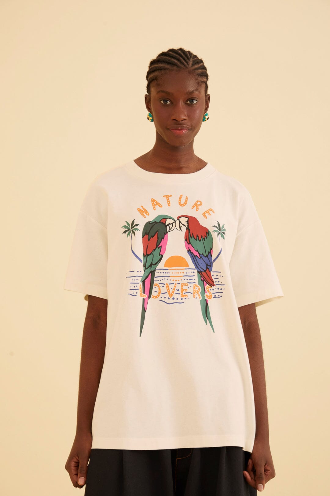T-shirt décontracté en coton biologique Off-White Nature Lovers