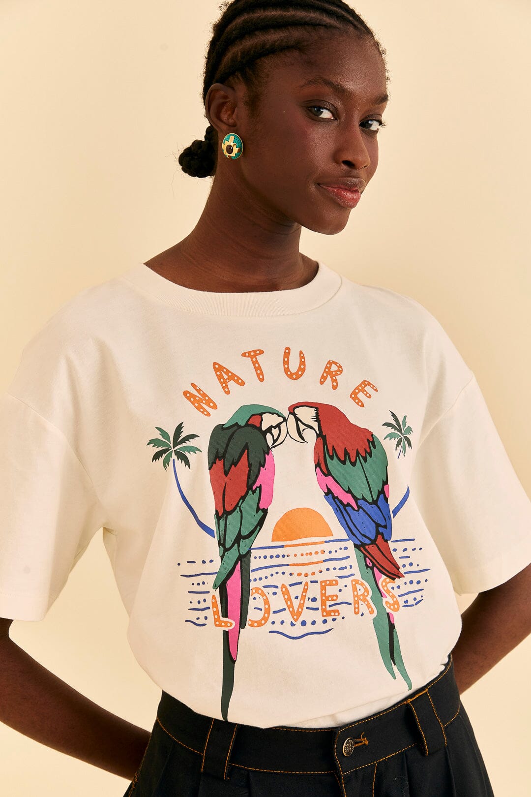 T-shirt décontracté en coton biologique Off-White Nature Lovers