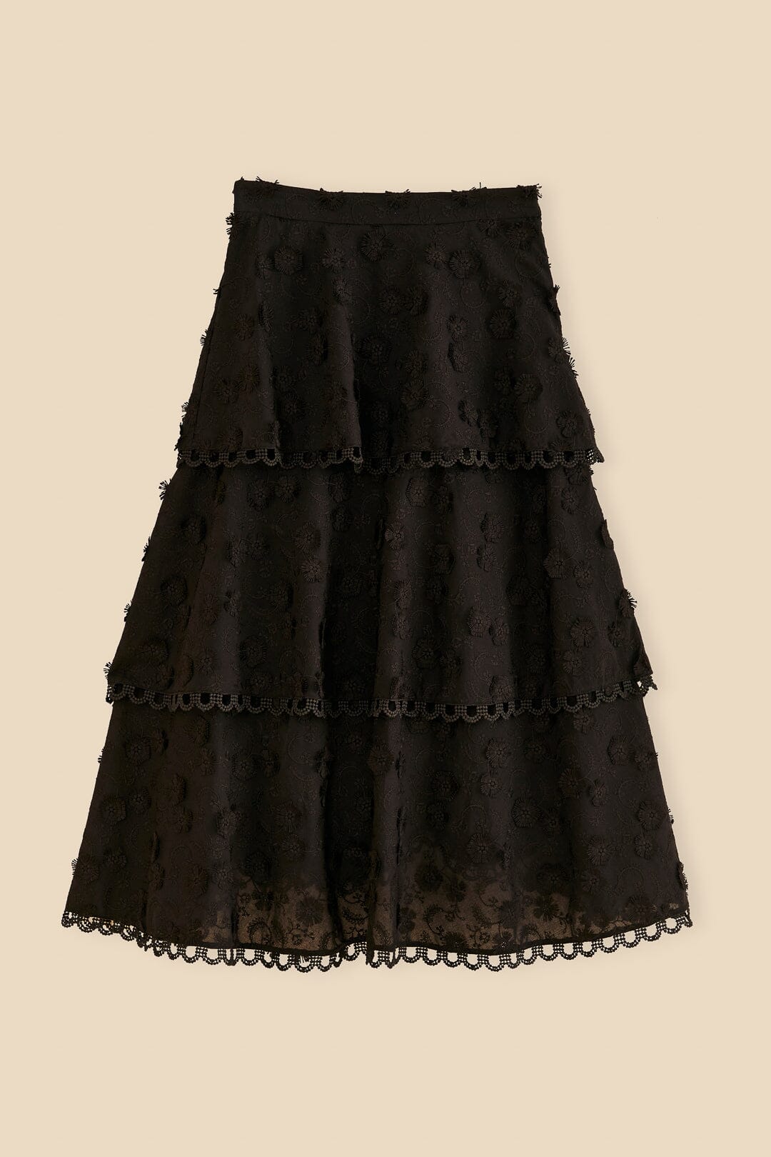 Black flowy 2025 skirt 3d