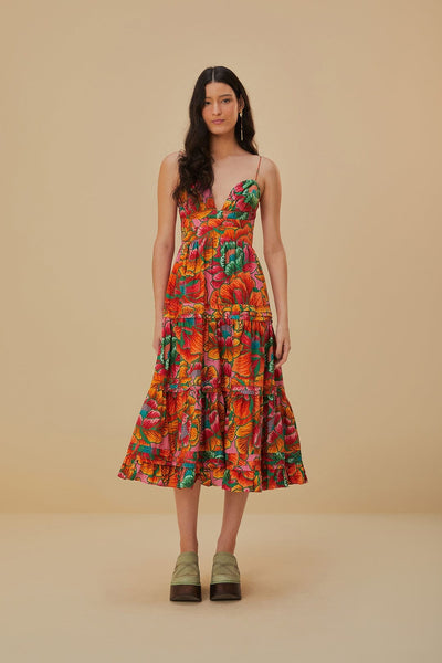 farm rio beaded spring sleeveless midi dress Pink Beaded Spring Sleeveless Maxi Dress FARM Rio