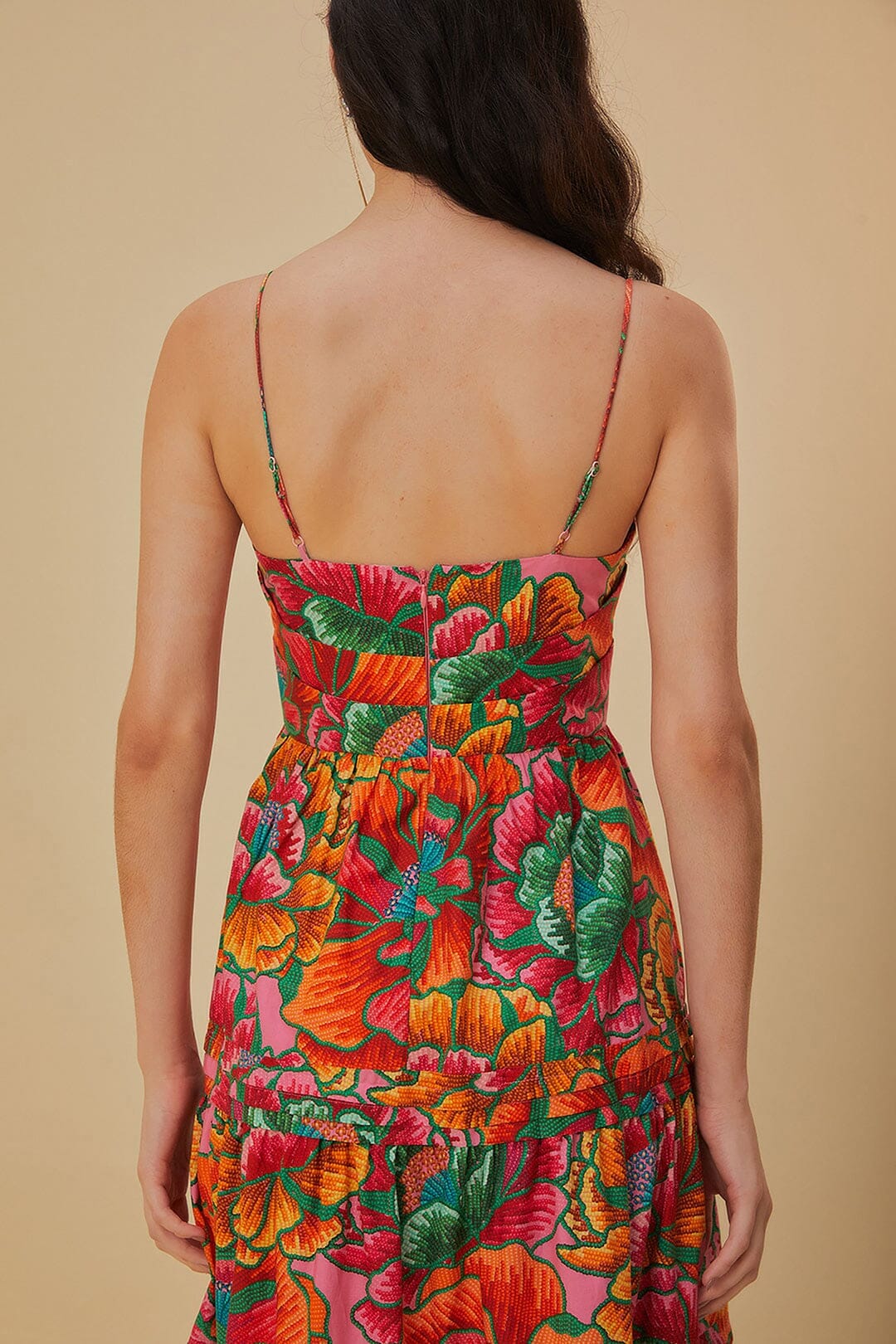 Pink Beaded Spring Sleeveless Maxi Dress FARM Rio Pink Beaded Spring Sleeveless Maxi Dress FARM Rio