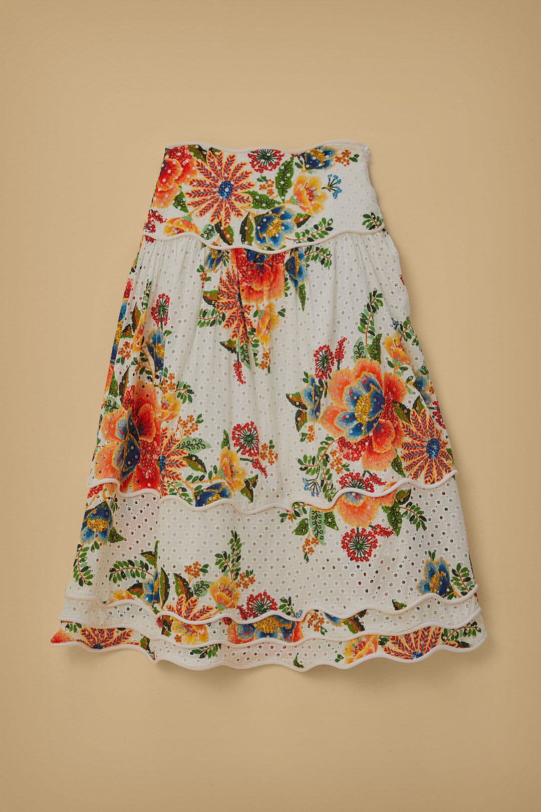 Off-White Delicate Garden Midi Skirt