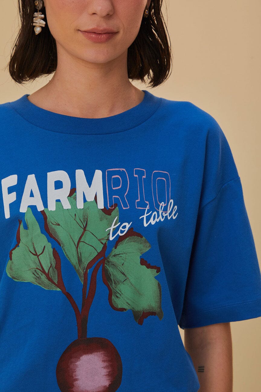 T-shirt en coton biologique Blue Beet Farm To Table