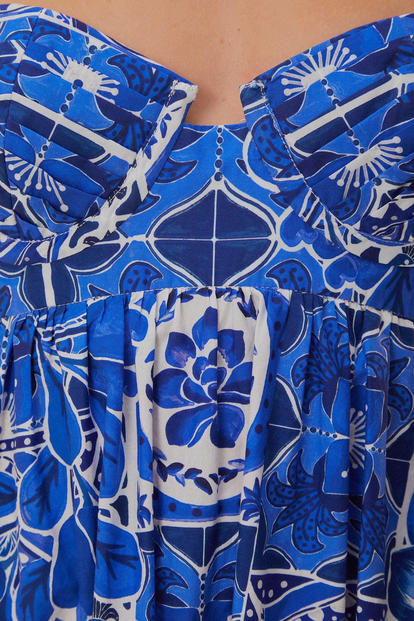 Blue Tile Dream Sleeveless Maxi Dress FARM Rio Blue Tile Dream Sleeveless Maxi Dress FARM Rio
