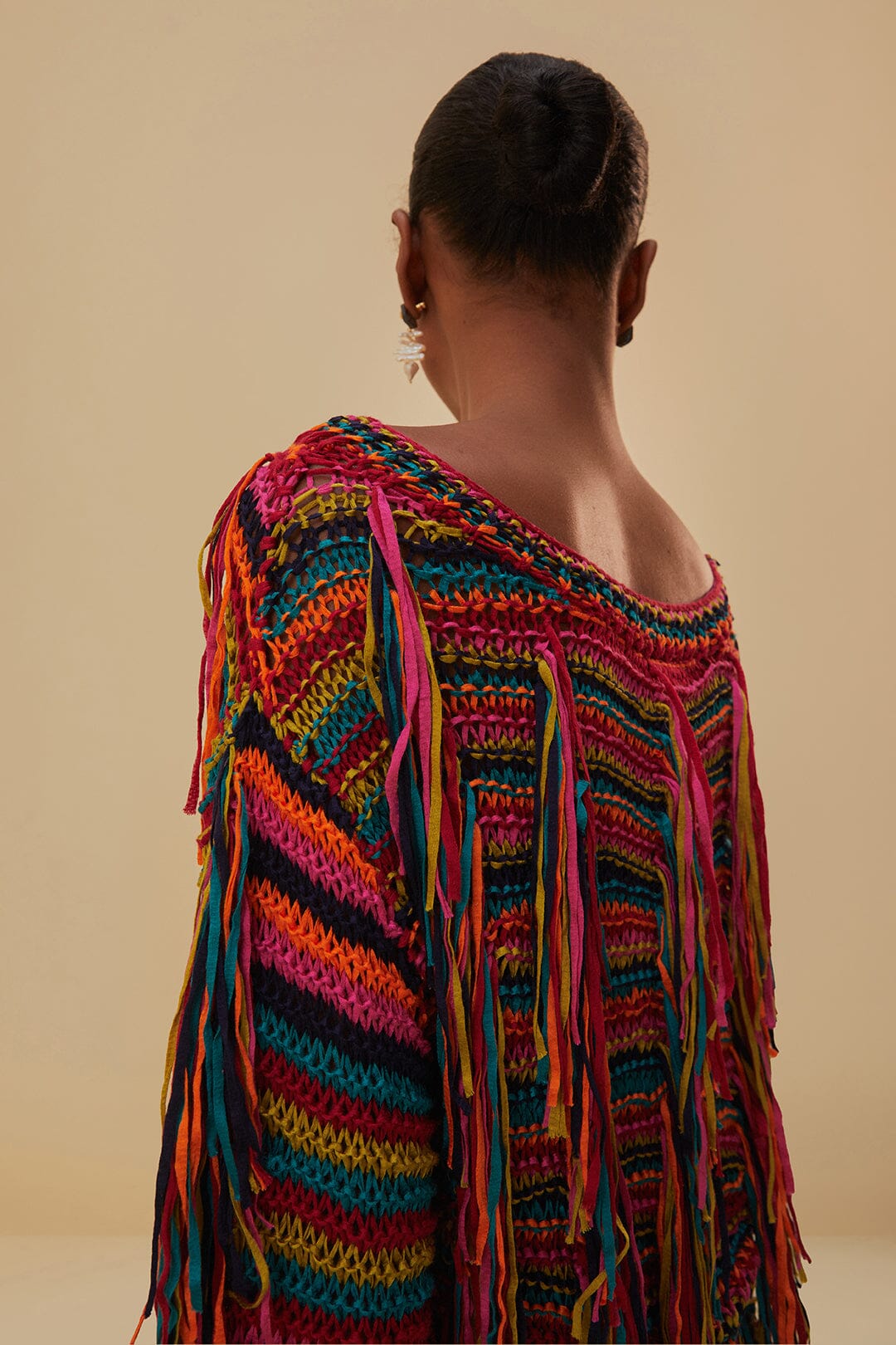 Pull en tricot à rayures colorées