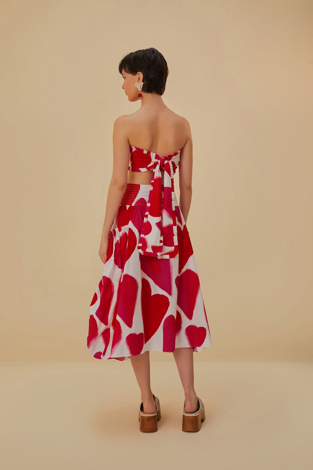 farm rio hearts midi dress Viral Tiktok Farm Rio Rainbow Hearts Viscose Midi Dress