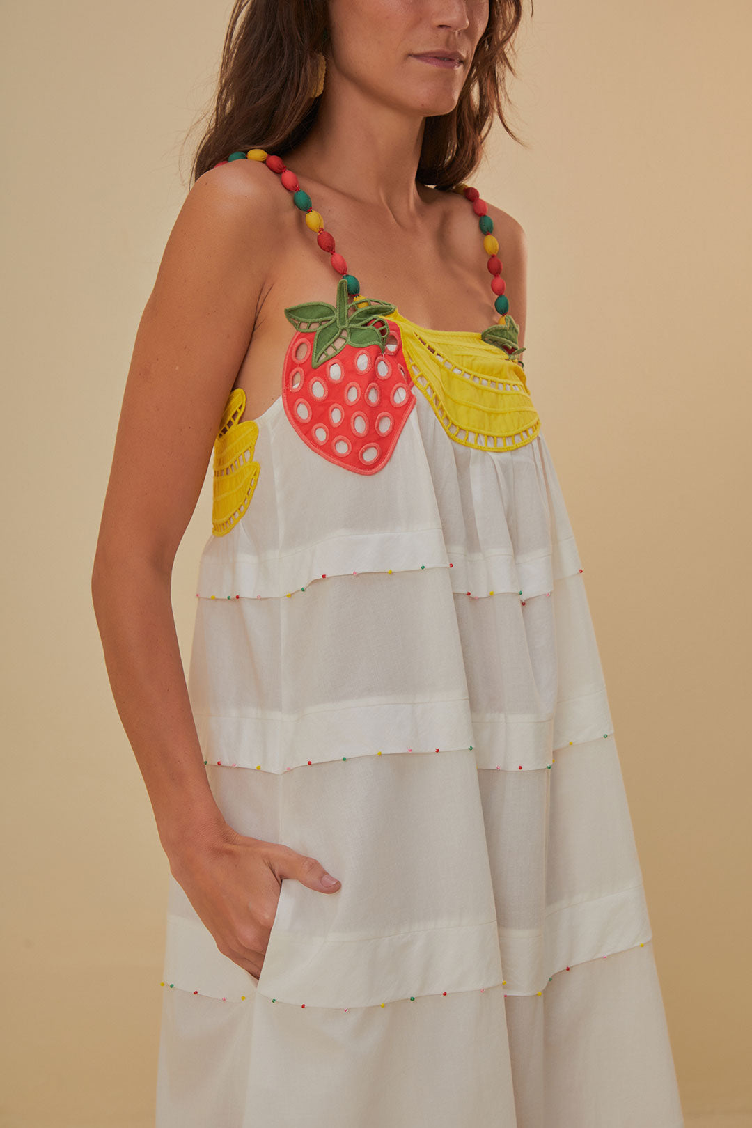 Off-White Fruits Richelieu Sleeveless Maxi Dress