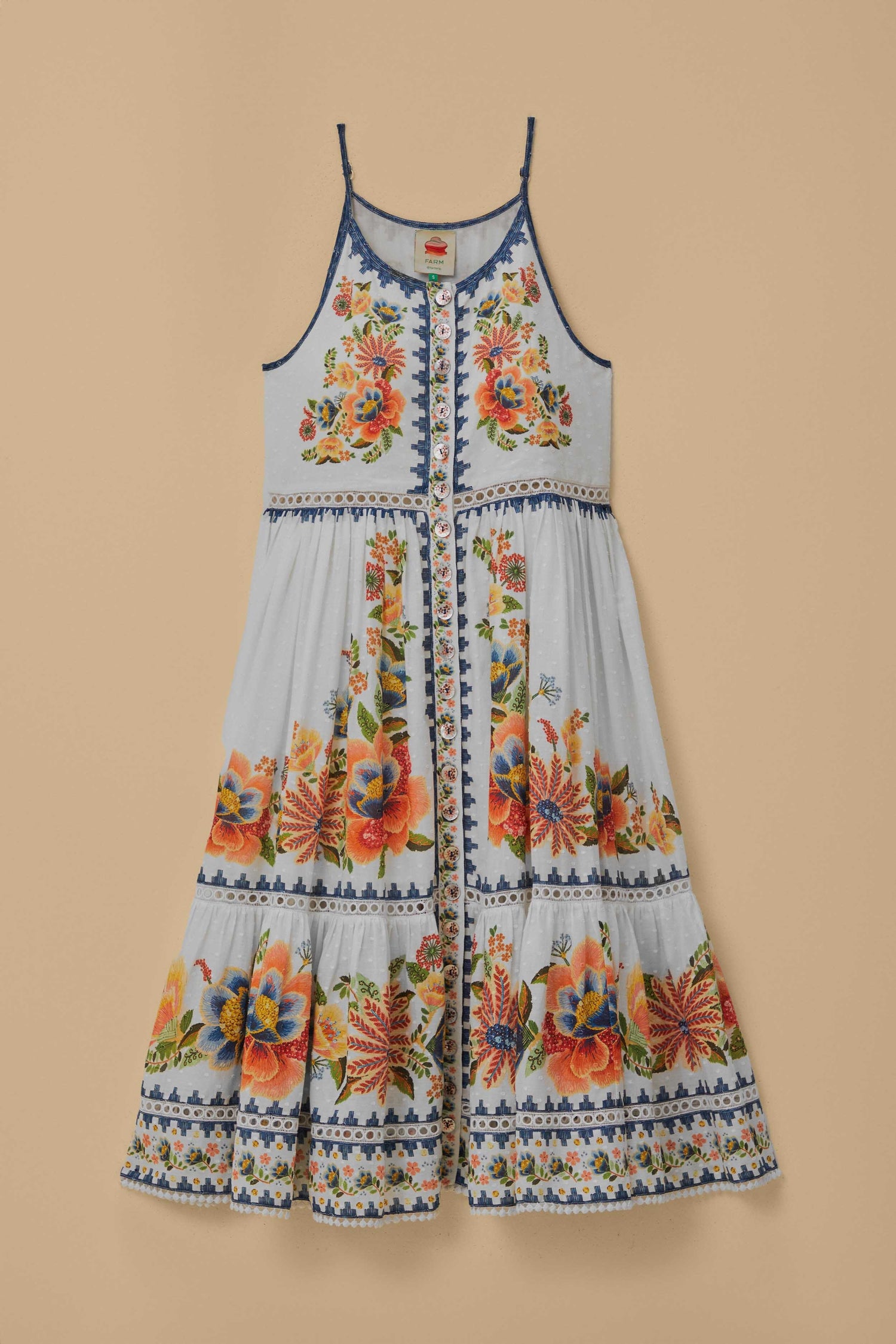 orange creek dress Off-White Delicate Garden Midi Dress – FARM Rio