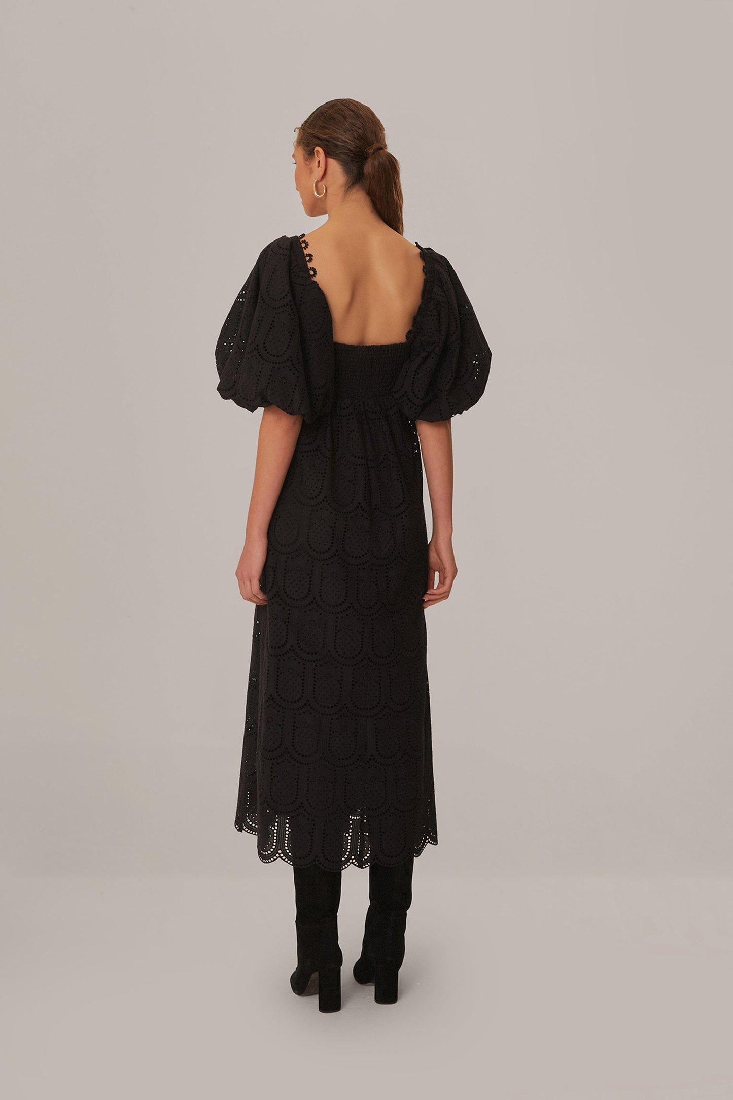 farm rio black pineapple cotton eyelet maxi dress Black Pineapple Eyelet Maxi Dress FARM Rio