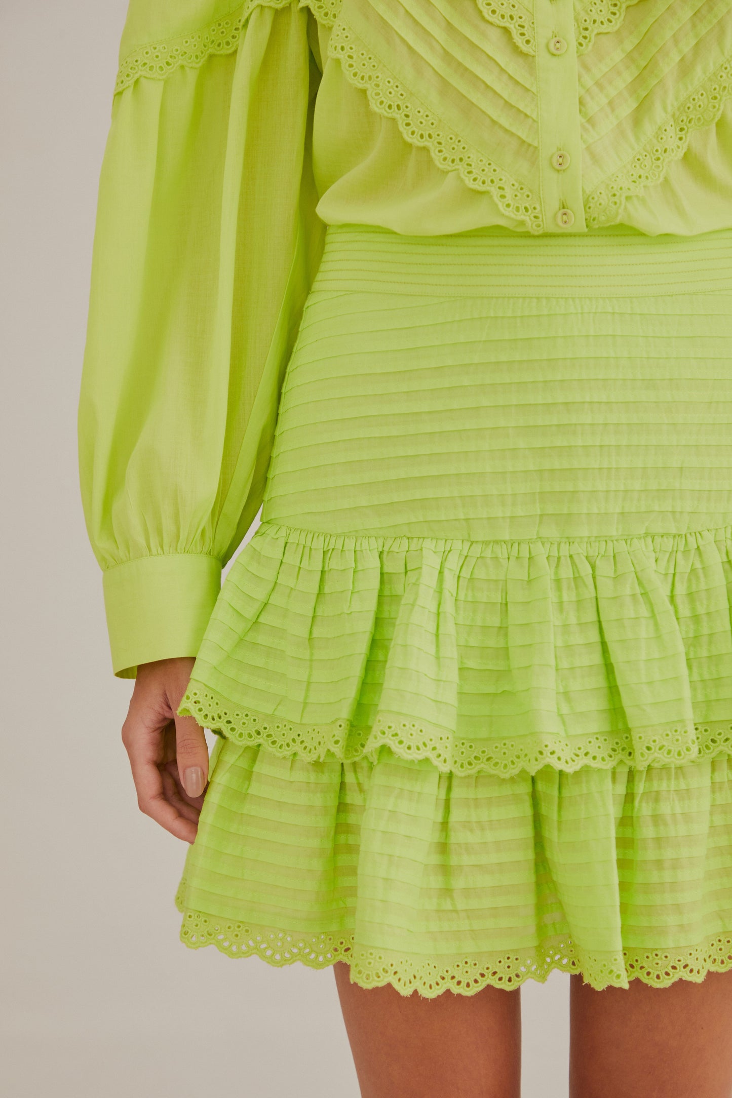 Minijupe vert fluo