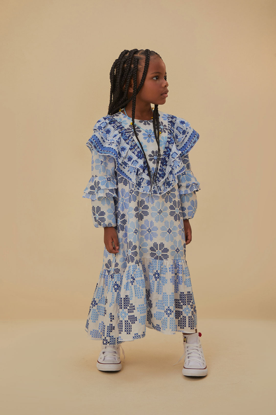 Robe Enfant Fleurs Cousues