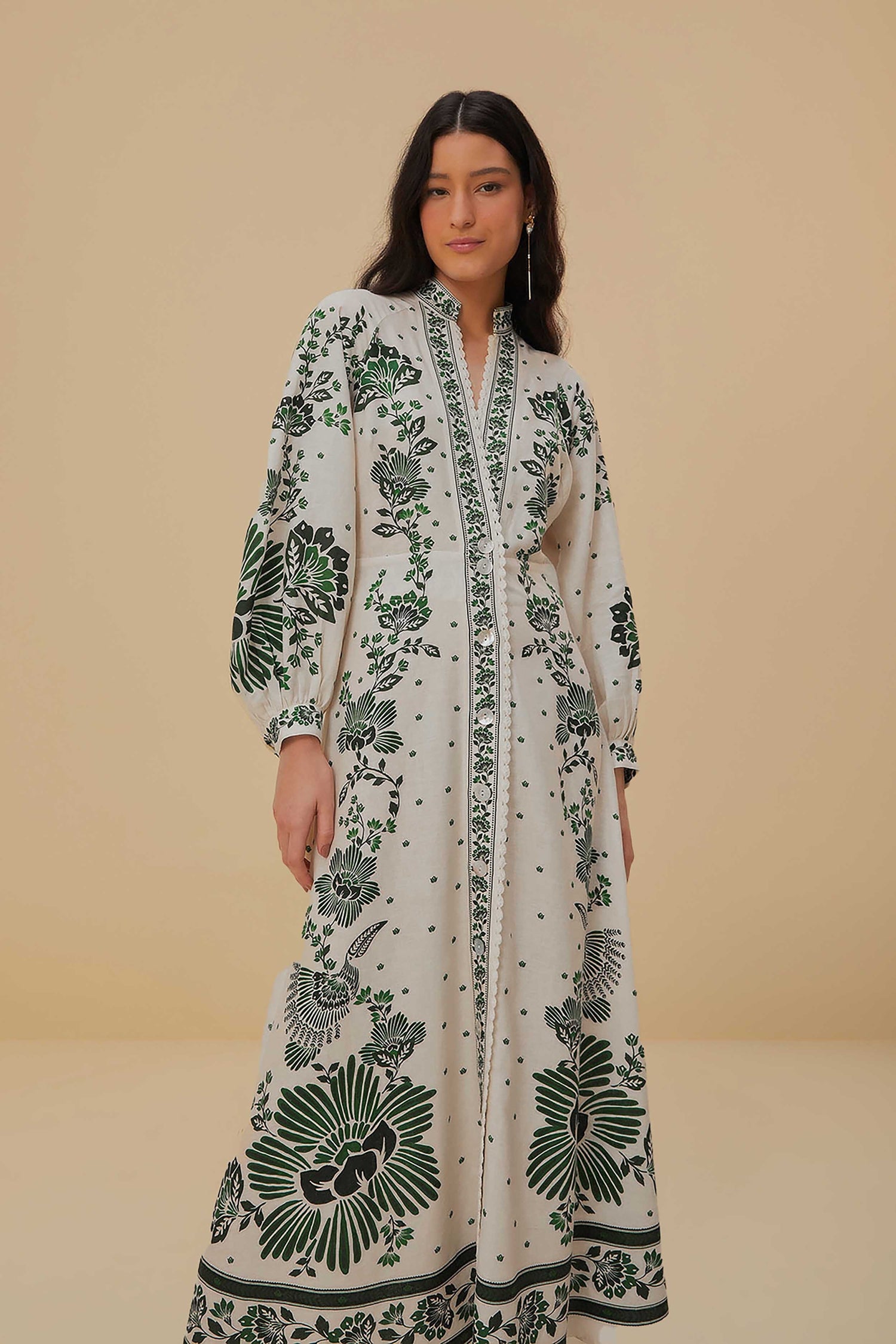 farm rio forest soul cotton midi dress FARM Rio Forest Soul Mix Midi-Dress