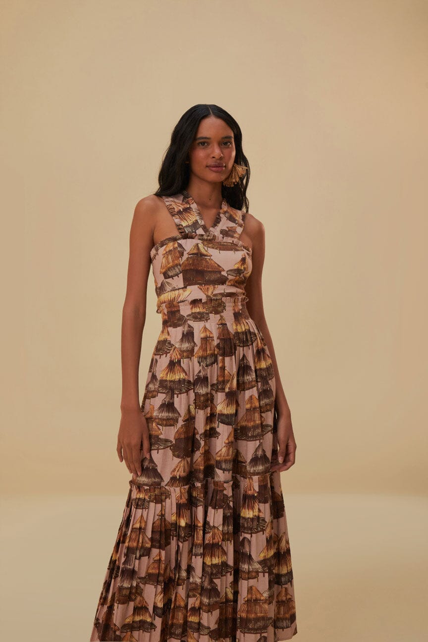 malocas beige sleeveless midi dress Cupshe Say Less Beige Midi Dress - Beige