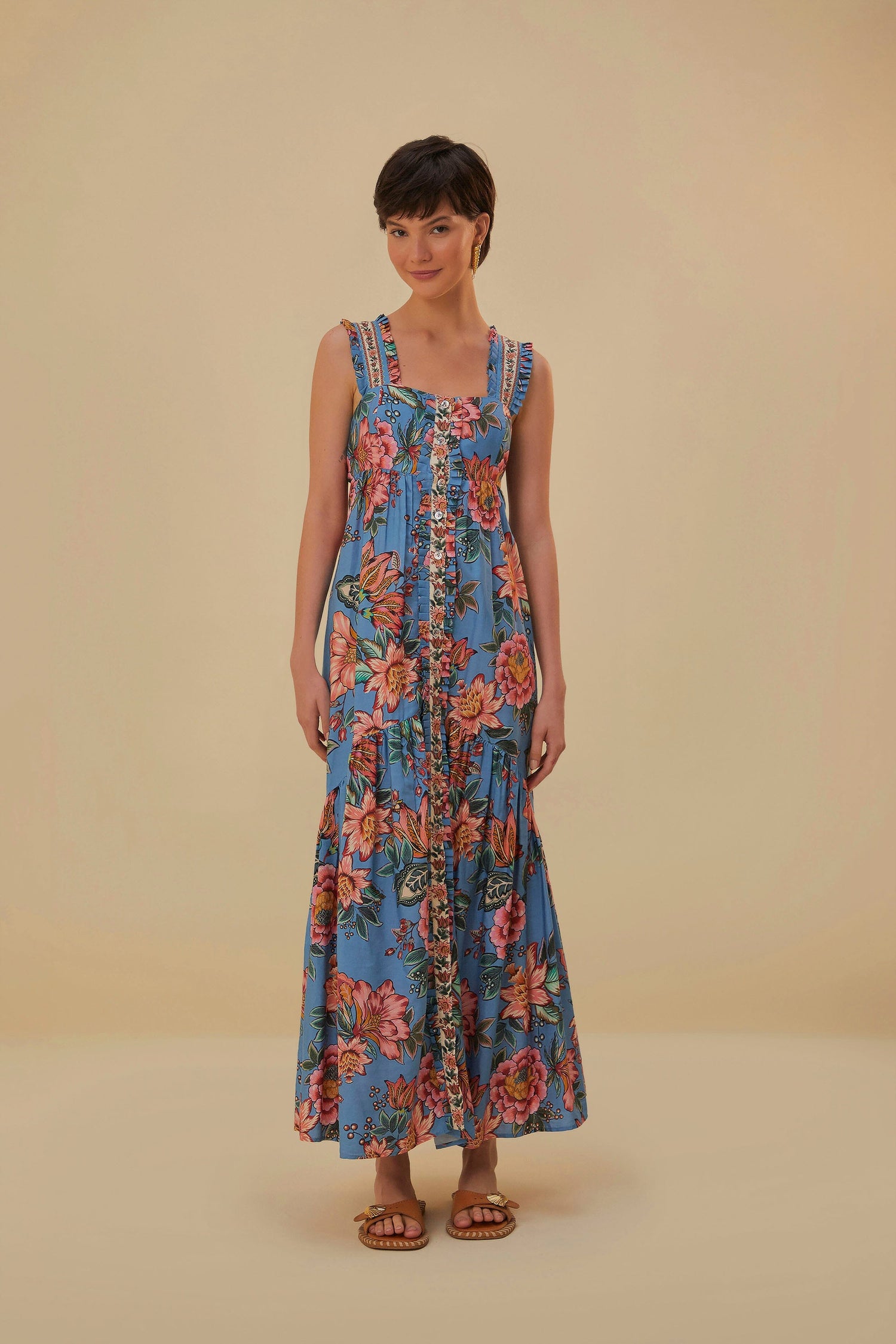 farm rio blue wonderful bouquet mini dress FARM Rio Wonderful Bouquet Mini Dress