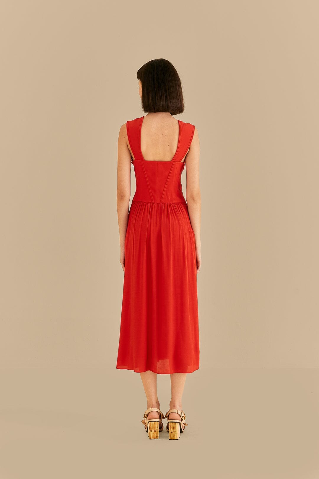 farm rio red garden sleeveless midi dress Farm Rio Garden Appliqu Linen Blend Midi Dress