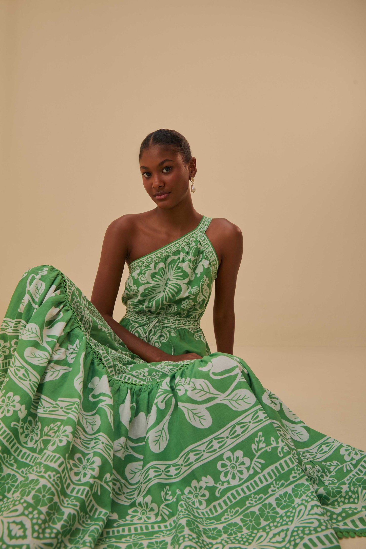 Green Sweet Garden Maxi Dress FARM Rio Green Sweet Garden Maxi Dress FARM Rio