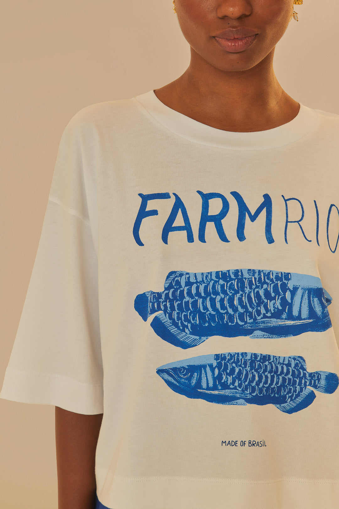 T-shirt blanc en coton biologique Farm Rio