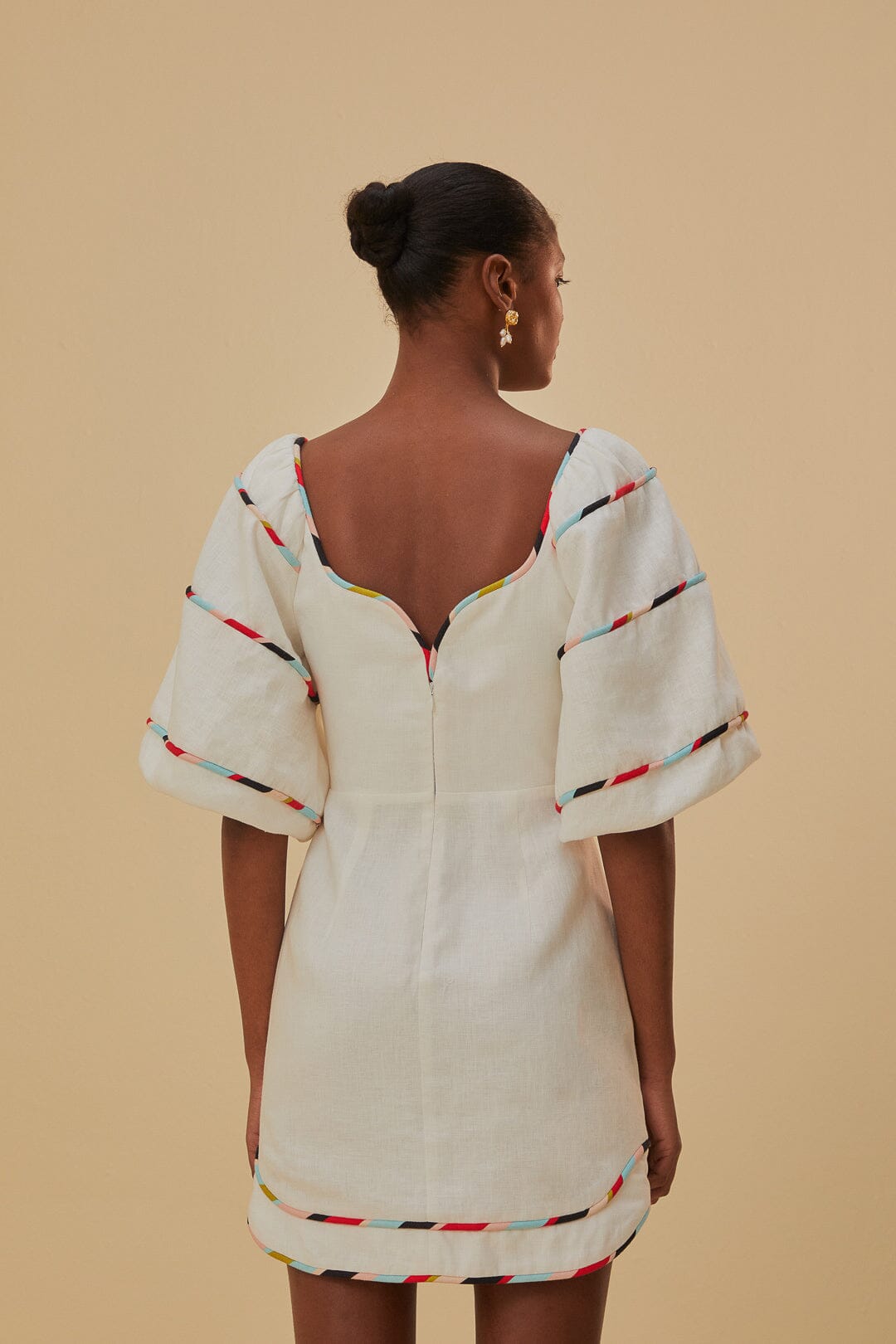 White Colorful Stripes Euroflax™ Mini Dress