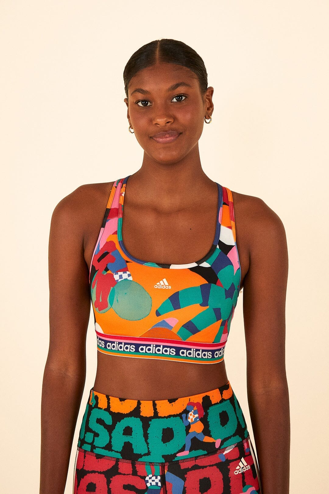 Soutien-gorge à maintien moyen Farm Bold Green / Better Scarlet